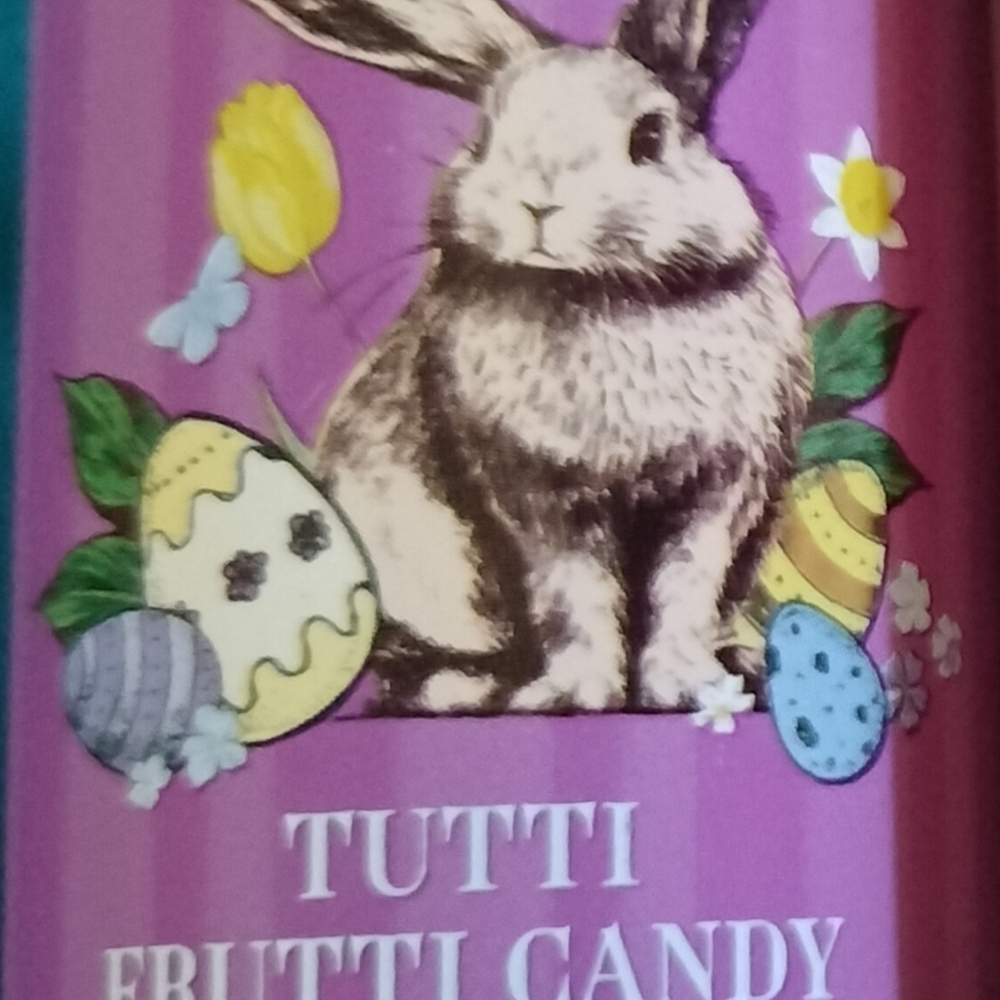 Tutti Frutti Candy Tin with Bunny Design